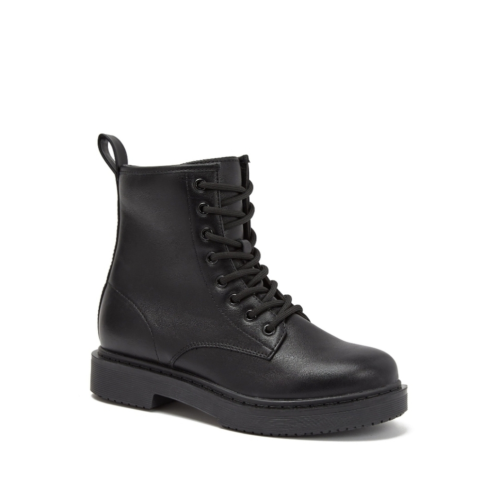 Tredsafe Women's Raven Slip Resistant Black Lace-Up Ankle Boots